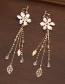 Fashion Golden Handmade Beaded Pearl Flower Drop Oil Alloy Hairpin Ear Clip Hair Band Set