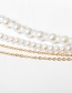 Fashion Golden Openable Peach Heart Geometric Imitation Pearl Portrait Multi-layer Necklace