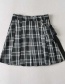 Fashion Black Check Print Loose A-line Skirt