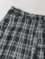 Fashion Black Check Print Loose A-line Skirt