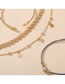Fashion Golden Diamond Leaf Moon Thick Chain Alloy Bracelet Set