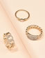 Fashion Golden Bowknot Diamond Chain Ring Set