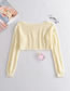 Fashion Beige Short Cut-out Knitted Blouse