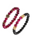 Fashion Purple+brown Bright Stone Tiger Eye Stone Crown Diamond Ball Beaded Bracelet Set
