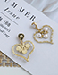 Fashion Golden Alloy Pearl Hollow Heart Earrings