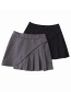 Fashion Gray Solid Color Curved Pleated Skirt