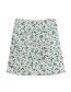 Fashion Green Floral Floral Wrap Hip Pleated Skirt