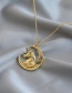 Fashion Golden Copper Inlaid Zircon Pegasus Necklace