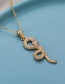 Fashion Golden Copper Inlaid Zircon Serpentine Necklace
