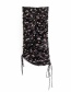 Fashion Black Floral Print Drawstring Skirt