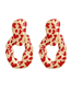 Fashion Yellow Alloy Oil Leopard Spot Earrings
