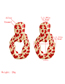 Fashion Red Alloy Oil Leopard Spot Earrings