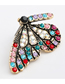 Fashion Rose Red Alloy Diamond Butterfly Earrings