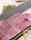 Fashion Pink Laser Sequins Embroidered Letters Oil Can Chain One-shoulder Messenger Bag