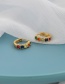 Fashion Golden Copper Inlaid Zircon Color Earrings