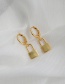 Fashion Golden Brass Lock Earrings