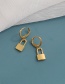 Fashion Golden Brass Lock Earrings