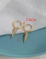 Fashion Golden Copper Inlaid Zircon Rivet Earrings