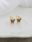 Fashion Golden Copper Inlaid Zircon Butterfly Ear Clip