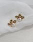 Fashion Golden Copper Inlaid Zircon Pearl Bee Earrings