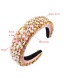 Fashion Pink Geometric Wide-brimmed Sponge Ring With Diamonds