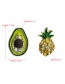 Fashion Green Asymmetrical Pineapple And Avocado Diamond Alloy Earrings