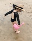 Fashion Adult Black Lace Single Piece Long Sleeve Lace Open Back Parent-child One-piece Swimsuit