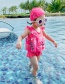 Fashion Triangle Flower Rabbit Ruffled Leaf Smiley Face Print Childrens Buoyancy One-piece Swimsuit