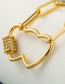 Fashion Heart-shaped Copper Inlaid Zircon Heart Thick Chain Necklace