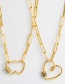 Fashion Double Heart Copper Inlaid Zircon Heart Thick Chain Necklace