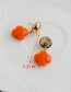 Fashion Orange Alloy Resin Four-leaf Clover Earrings
