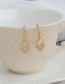 Fashion Golden Copper Inlaid Zircon Heart Keyhole Earrings
