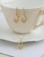 Fashion Golden Copper Inlaid Zircon Heart Keyhole Necklace