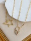 Fashion Golden Copper Inlaid Zircon Heart Keyhole Necklace