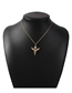 Fashion Angel Lock-shaped Starfish Embossed Wings Key Diamond Alloy Necklace