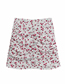 Fashion Red Floral Print Pleated Hip Skirt