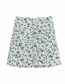 Fashion Green Floral Print Pleated Hip Skirt