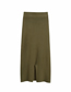 Fashion Armygreen Solid Color Elasticated Half-length Knitted Skirt