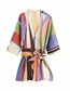 Fashion Color Stripes Color Stripe Printed Belted One-piece Skirt Pants