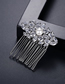 Fashion Platinum Pearl Copper Inlaid Zircon Geometric Insert Comb