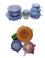 Fashion White 7-piece Stretchable Multifunctional Fruit And Vegetable Silicone Fresh-keeping Cover