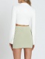 Fashion Apricot Pure Color High Waist Slim Skirt