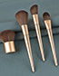Fashion Champagne Gold Pure Color Wooden Handle Nylon Hair Makeup Brush