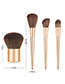 Fashion Champagne Gold Pure Color Wooden Handle Nylon Hair Makeup Brush