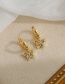 Fashion Golden Copper Inlaid Zircon Butterfly Earrings