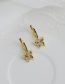 Fashion Golden Copper Inlaid Zircon Butterfly Earrings