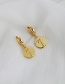 Fashion Golden Copper Inlaid Zircon Coconut Earrings