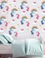 Fashion Color Mixing Rainbow Cloud Unicorn Environmental Wall Sticker