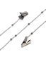 Fashion Silver Round Bead Chain Alligator Clip Glasses Chain