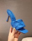 Fashion Blue Braided Square Open Toe Stiletto Sandals
